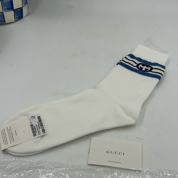 Men's Gucci, interlocking GG striped socks size large made in Italy - Picture 1 of 10